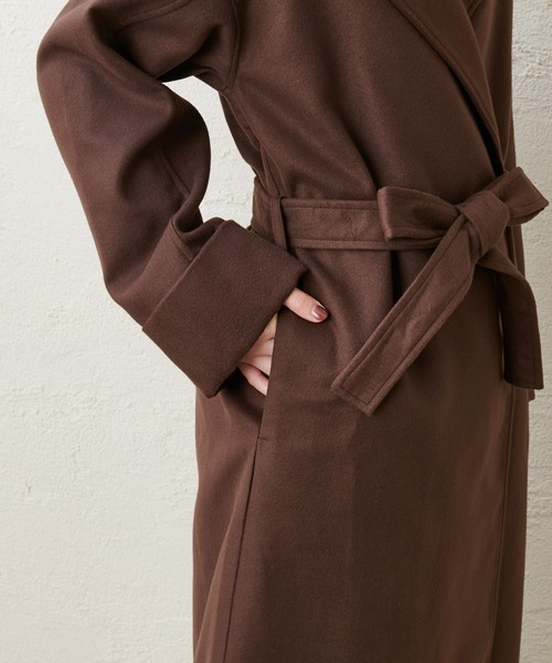 natural couture(ナチュラルクチュール)の「フードロングコート(その他アウター・レディース・ベージュ/ブラウン/ピンク/グレイッシュベージュ・FREE)」の11枚目の写真
