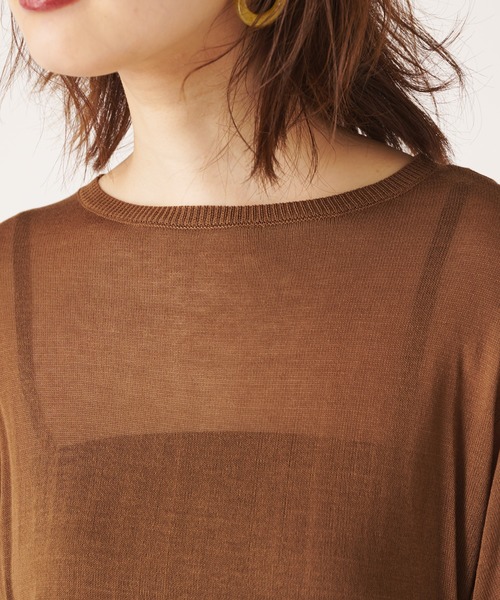 natural couture（ナチュラルクチュール）の「シアーチュニックニット（ニット/セーター・レディース・ブラック/ブラウン/アイボリー/レンガ・FREE）」の20枚目の写真