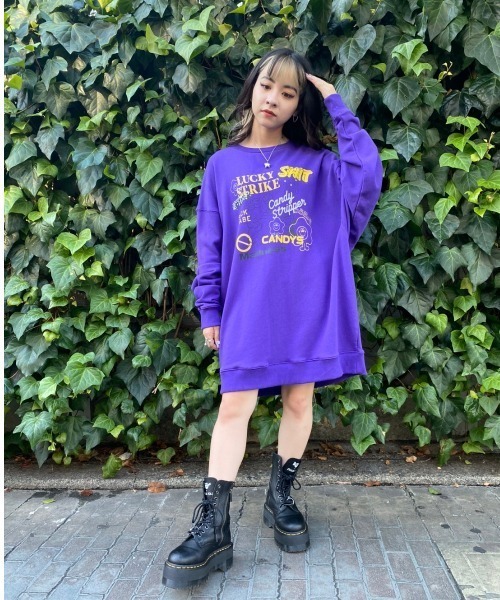 Scribbling Candy Candy Sweat ワンピース ワンピース ワンピース Sweat Candy Stripper キャンディストリッパー のファッション