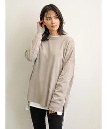 クルーネックゆるニットプルオーバー ○*
