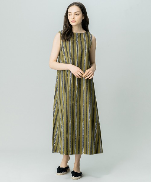 WOMAN スリーブレスフレアロングワンピース [BLACK]