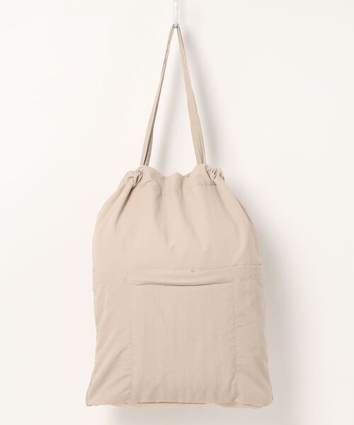 KOBE LETTUCE（コウベレタス）の「撥水加工折り畳みビッグポケットトートバッグ（トートバッグ・レディース・ブラック/グレイッシュベージュ/ピンク/ミント・FREE）」の6枚目の写真