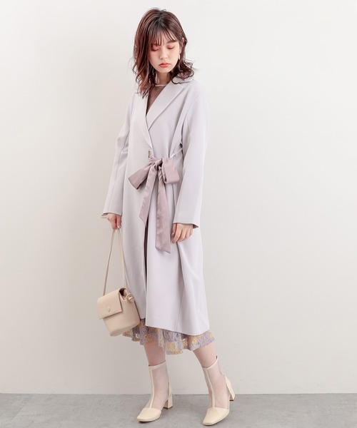 natural couture（ナチュラルクチュール）の「【WEB限定カラー有り】春めきガーリーチェスターコート（チェスターコート・レディース・サックスブルー/ラベンダー/キャメル/ベージュ・FREE）」の22枚目の写真
