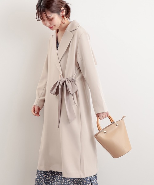 natural couture（ナチュラルクチュール）の「【WEB限定カラー有り】春めきガーリーチェスターコート（チェスターコート・レディース・サックスブルー/ラベンダー/キャメル/ベージュ・FREE）」の6枚目の写真