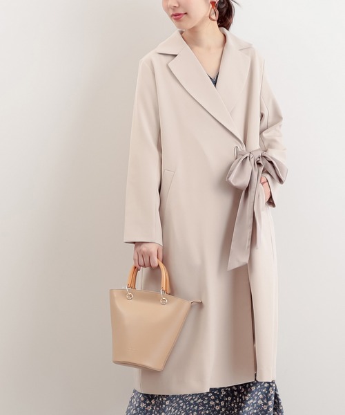 natural couture（ナチュラルクチュール）の「【WEB限定カラー有り】春めきガーリーチェスターコート（チェスターコート・レディース・サックスブルー/ラベンダー/キャメル/ベージュ・FREE）」の5枚目の写真