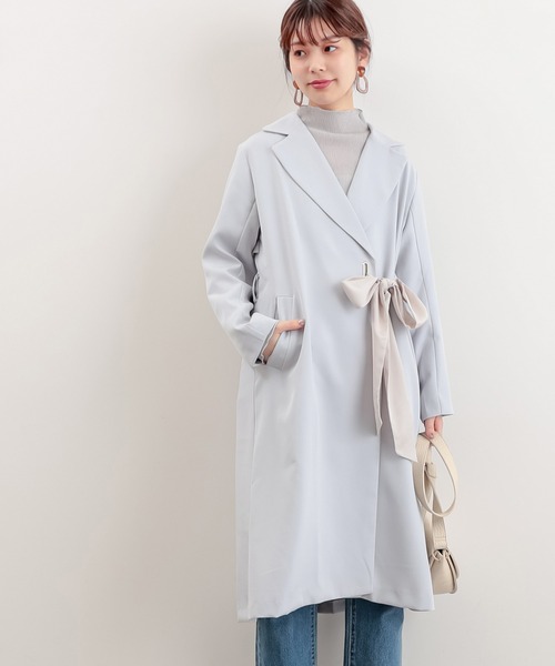 natural couture（ナチュラルクチュール）の「【WEB限定カラー有り】春めきガーリーチェスターコート（チェスターコート・レディース・サックスブルー/ラベンダー/キャメル/ベージュ・FREE）」の13枚目の写真