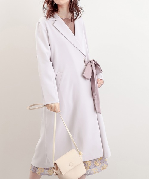 natural couture（ナチュラルクチュール）の「【WEB限定カラー有り】春めきガーリーチェスターコート（チェスターコート・レディース・サックスブルー/ラベンダー/キャメル/ベージュ・FREE）」の21枚目の写真
