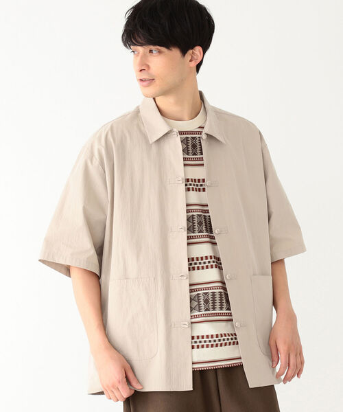 UNIVERSAL OVERALL(ユニバーサルオーバーオール)の「UNIVERSAL OVERALL × B:MING by BEAMS / 別注 チャイナ シャツ(シャツ/ブラウス・メンズ・ブラック/ベージュ/ダークブラウン・SMALL/LARGE/MEDIUM)」の5枚目の写真