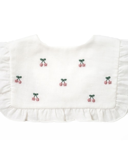 10mois（ディモワ）の「10mois チェリースタイ（スタイ/よだれかけ・キッズ・ホワイト/ベージュ・ONE SIZE）」の4枚目の写真