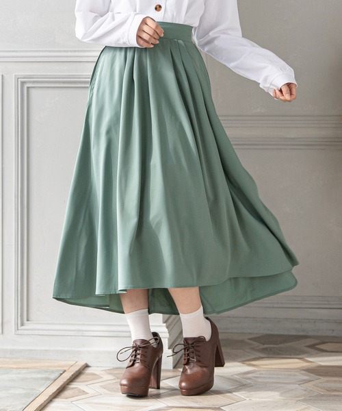 Newlyme（ニューリーミー）の「フィッシュテールロングスカート（スカート・レディース・ブラック/ピンク/イエロー/ブルー/グリーン/グレイッシュベージュ・MEDIUM/LARGE）」の3枚目の写真