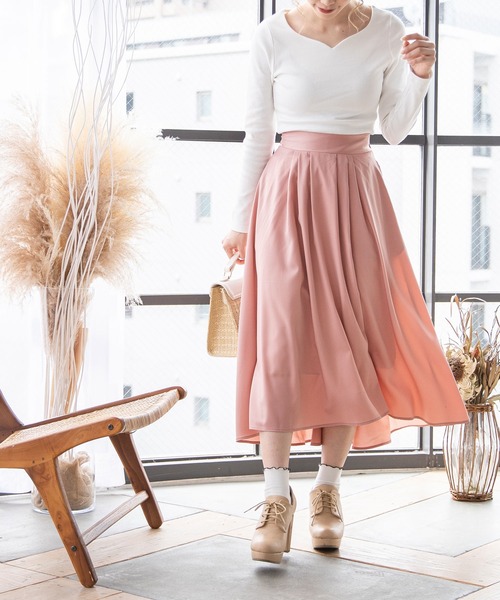 Newlyme（ニューリーミー）の「フィッシュテールロングスカート（スカート・レディース・ブラック/ピンク/イエロー/ブルー/グリーン/グレイッシュベージュ・MEDIUM/LARGE）」の11枚目の写真