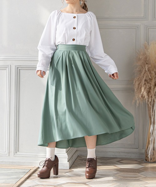 Newlyme（ニューリーミー）の「フィッシュテールロングスカート（スカート・レディース・ブラック/ピンク/イエロー/ブルー/グリーン/グレイッシュベージュ・MEDIUM/LARGE）」の15枚目の写真