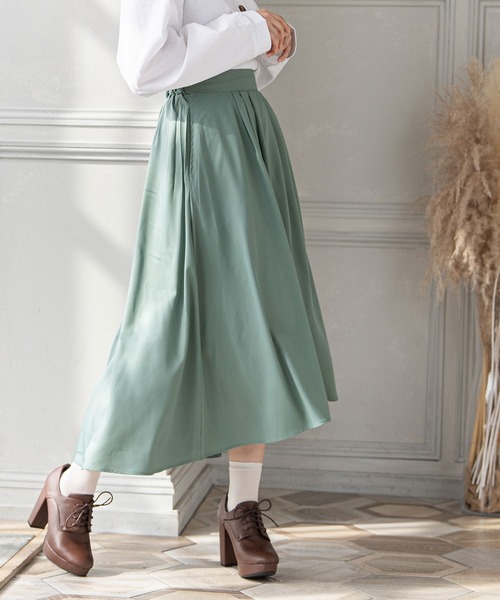 Newlyme（ニューリーミー）の「フィッシュテールロングスカート（スカート・レディース・ブラック/ピンク/イエロー/ブルー/グリーン/グレイッシュベージュ・MEDIUM/LARGE）」の16枚目の写真