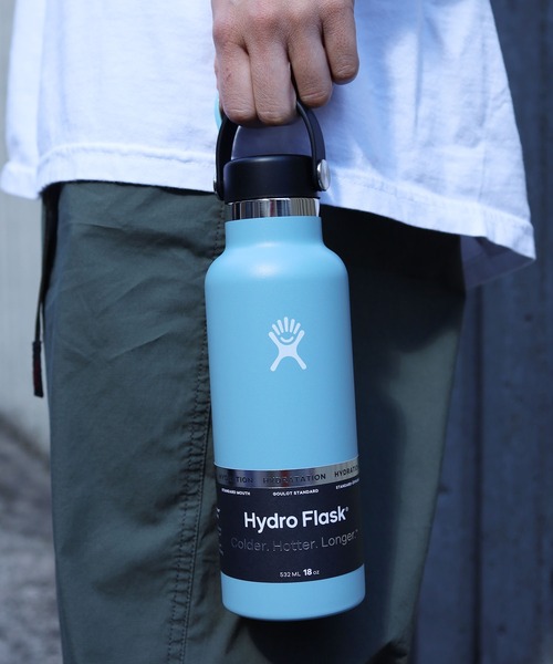 HYDRO FLASK（ハイドロフラスク）の「HydroFlask/ハイドロフラスク 18oz Standard Mouth ステンレスボトル 水筒 2026年春夏（グラス/マグカップ/タンブラー・メンズ・ホワイト/ライトブルー/エメラルドブルー/ブラック/ネイビー/オリーブ/ピンク/イエロー/ブルー/ダークグレー/ミント/シルバーグレー/ピンク系その他/シャーベット/レモンイエロー/レッド/オートミール/オレンジ/パープル/モカ/インディゴブルー/キナリ/ライトパープル/ダークオレンジ・FREE）」の10枚目の写真