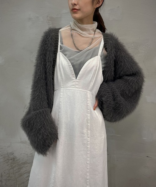 &g'aime（アンジェム）の「【&g'aime】バックカットデニムワンピース（ワンピース・レディース・ホワイト/ブラック/ブルー・FREE）」の2枚目の写真