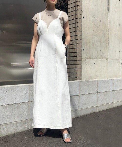 &g'aime（アンジェム）の「【&g'aime】バックカットデニムワンピース（ワンピース・レディース・ホワイト/ブラック/ブルー・FREE）」の16枚目の写真