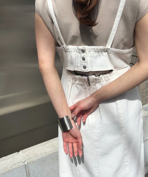 &g'aime（アンジェム）の「【&g'aime】バックカットデニムワンピース（ワンピース・レディース・ホワイト/ブラック/ブルー・FREE）」の17枚目の写真