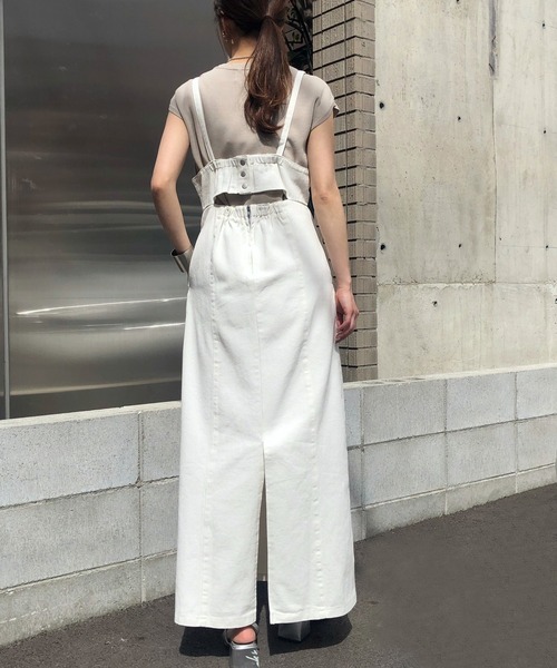 &g'aime（アンジェム）の「【&g'aime】バックカットデニムワンピース（ワンピース・レディース・ホワイト/ブラック/ブルー・FREE）」の21枚目の写真