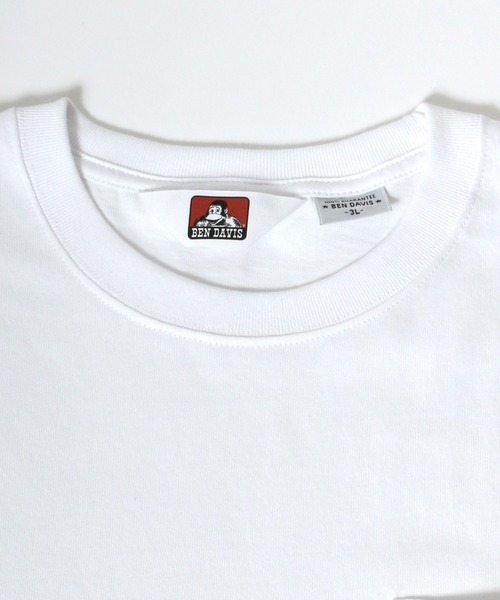 BEN DAVIS(ベンデイビス)の「BEN DAVIS/ベンデイビス Pis Pocket Wappen 無地半袖Tシャツ/大きいサイズ(Tシャツ/カットソー・メンズ・ホワイト/ブラック/ダークグリーン/ベージュ/サックスブルー/モスグリーン/ブルーグリーン・3L/4L/5L)」の8枚目の写真