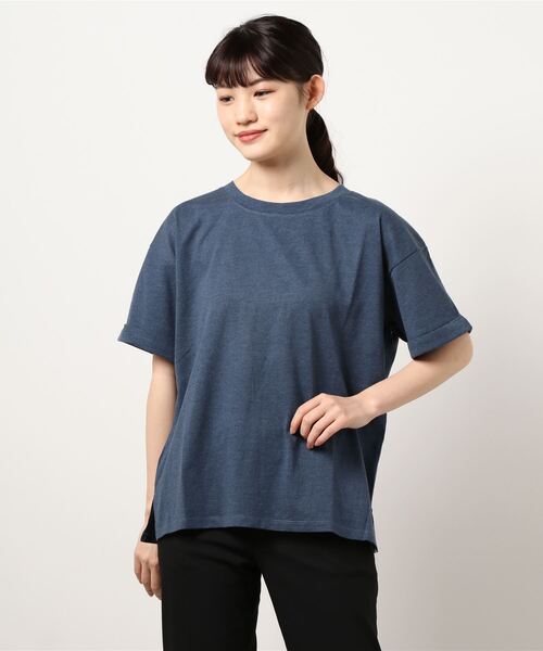 LB/S (エルビーエス)の「袖ロールカフサイドスリットTシャツ 汗染み防止加工素材 ビッグシルエット/オーバーサイズ(Tシャツ/カットソー・レディース・ホワイト/ブラック/ネイビー/ブラウン/ピンク系その他/ライトグリーン/カーキ/ブルー/サックスブルー/ライトベージュ・MEDIUM/LARGE)」の9枚目の写真