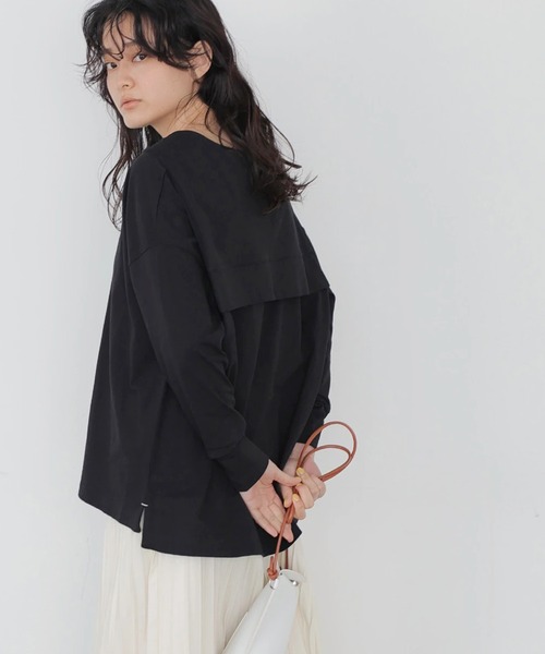 AMERICAN HOLIC(アメリカンホリック)の「セーラーカラーカットプルオーバー(Tシャツ/カットソー・レディース・オフホワイト/ブラック・FREE)」の2枚目の写真