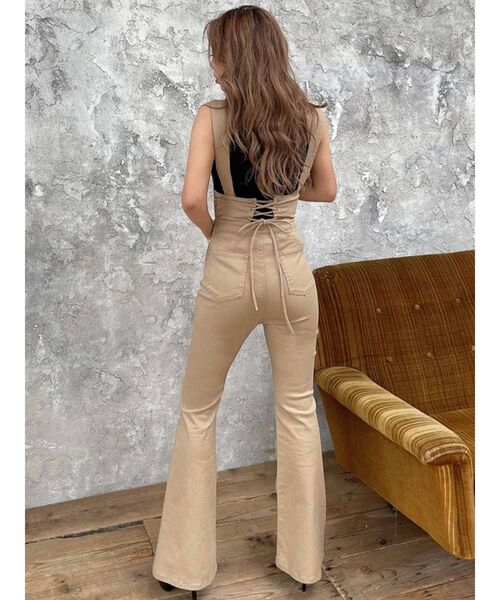 RESEXXY（リゼクシー）の「ストレッチフレアサロペット（つなぎ/オールインワン・レディース・ホワイト/ベージュ/インディゴブルー・FREE）」の14枚目の写真