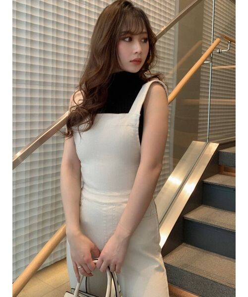 RESEXXY（リゼクシー）の「ストレッチフレアサロペット（つなぎ/オールインワン・レディース・ホワイト/ベージュ/インディゴブルー・FREE）」の11枚目の写真