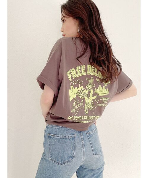 GYDA(ジェイダ)の「DELIBUNNY ポケットTシャツ(Tシャツ/カットソー・レディース・チャコールグレー/ダークグリーン/ベージュ/オフホワイト・FREE)」の10枚目の写真