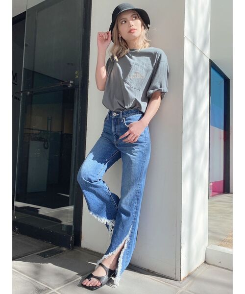 GYDA(ジェイダ)の「DELIBUNNY ポケットTシャツ(Tシャツ/カットソー・レディース・チャコールグレー/ダークグリーン/ベージュ/オフホワイト・FREE)」の15枚目の写真