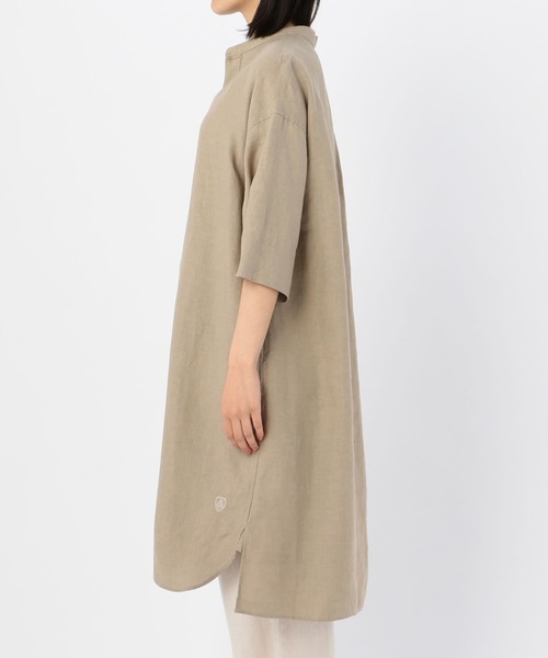 ORCIVAL（オーシバル）の「◇【ORCIVAL】リネンバンドカラーチュニック YLM WOMEN（チュニック・レディース・チャコール/ベージュ/ブルー・1）」の9枚目の写真