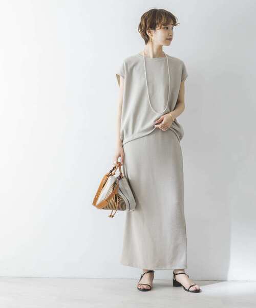 URBAN RESEARCH(アーバンリサーチ)の「ブークレライトリバーロングスカート(スカート・レディース・グレー系その他/アイボリー・FREE)」の7枚目の写真