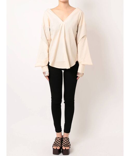 EMODA（エモダ）の「スリーブレイヤートップ（シャツ/ブラウス・レディース・アイボリー/ブラック・FREE）」の13枚目の写真