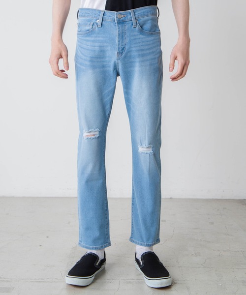 WEGO（ウィゴー）の「WEGO/ストレッチ ダメージデニムスキニーパンツ（デニムパンツ・メンズ・スカイブルー・MEDIUM/LARGE）」の5枚目の写真