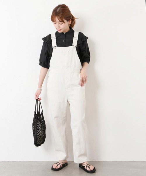 JOURNAL STANDARD（ジャーナルスタンダード）の「ショルダーフリルハーフスリーブブラウス◆（シャツ/ブラウス・レディース・ブラック系その他/ホワイト/ホワイト系その他/ブラック・FREE）」の6枚目の写真