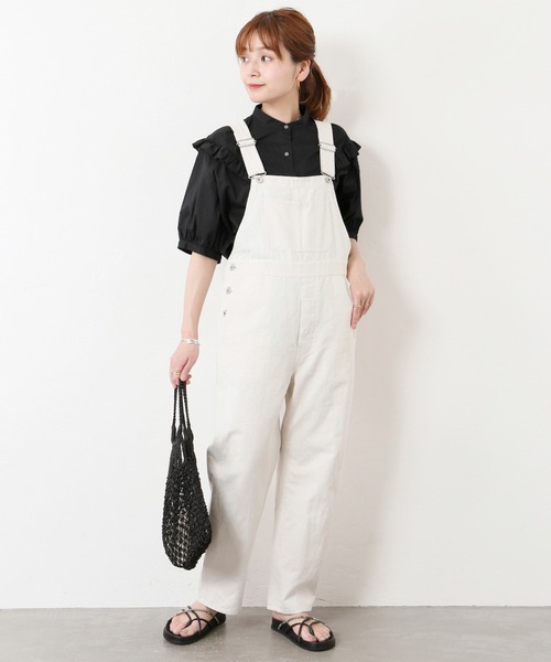 美品ジャーナルスタンダード　ショルダーフリルハーフスリーブブラウス　綿100% 美品ジャーナルスタンダード ショルダーフリルハーフスリーブ