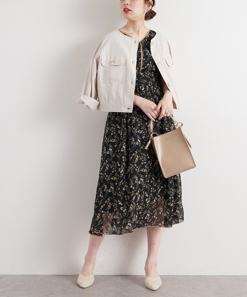 natural couture(ナチュラルクチュール)の「配色小花柄バルーンワンピース(ワンピース・レディース・ブラック/ネイビー/オフホワイト/サックスブルー・FREE)」の19枚目の写真