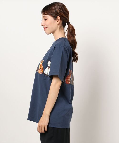 HOUSTON(ヒューストン)の「【HOUSTON】PRINT TEE (CAT)(Tシャツ/カットソー・メンズ・ホワイト/ブラック/ブルー/キャメル・LARGE/X-LARGE/MEDIUM)」の5枚目の写真