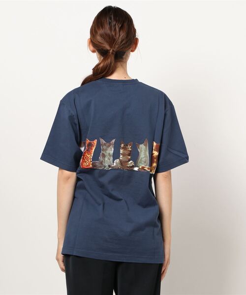 HOUSTON(ヒューストン)の「【HOUSTON】PRINT TEE (CAT)(Tシャツ/カットソー・メンズ・ホワイト/ブラック/ブルー/キャメル・LARGE/X-LARGE/MEDIUM)」の6枚目の写真
