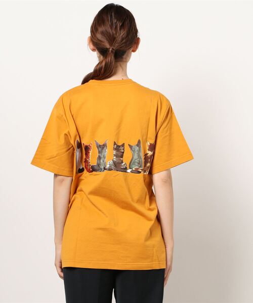 HOUSTON(ヒューストン)の「【HOUSTON】PRINT TEE (CAT)(Tシャツ/カットソー・メンズ・ホワイト/ブラック/ブルー/キャメル・LARGE/X-LARGE/MEDIUM)」の7枚目の写真