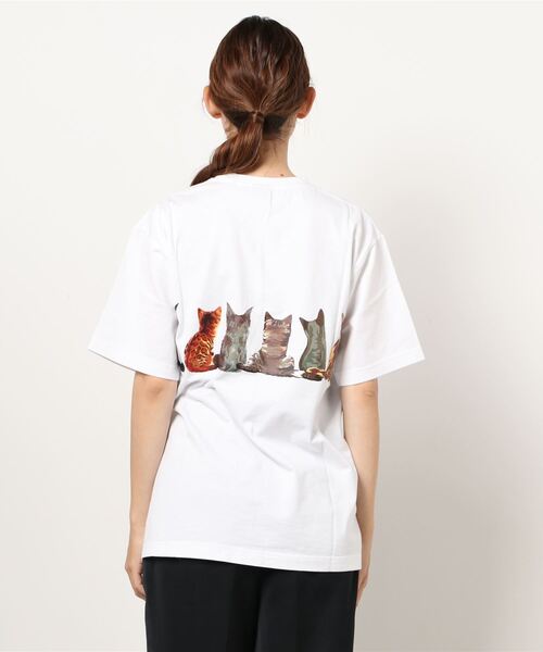 HOUSTON(ヒューストン)の「【HOUSTON】PRINT TEE (CAT)(Tシャツ/カットソー・メンズ・ホワイト/ブラック/ブルー/キャメル・LARGE/X-LARGE/MEDIUM)」の9枚目の写真