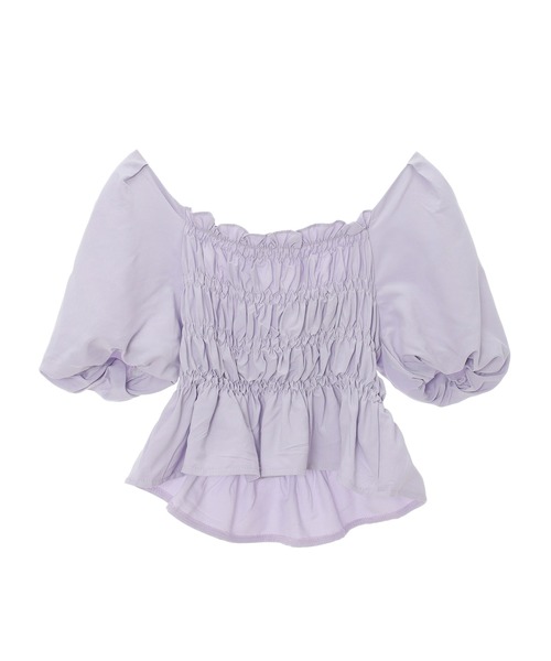 fifth calin(フィフスカラン)の「バックリボンバルーンスリーブブラウス(シャツ/ブラウス・レディース・ホワイト/パープル/グリーン・MEDIUM)」の7枚目の写真