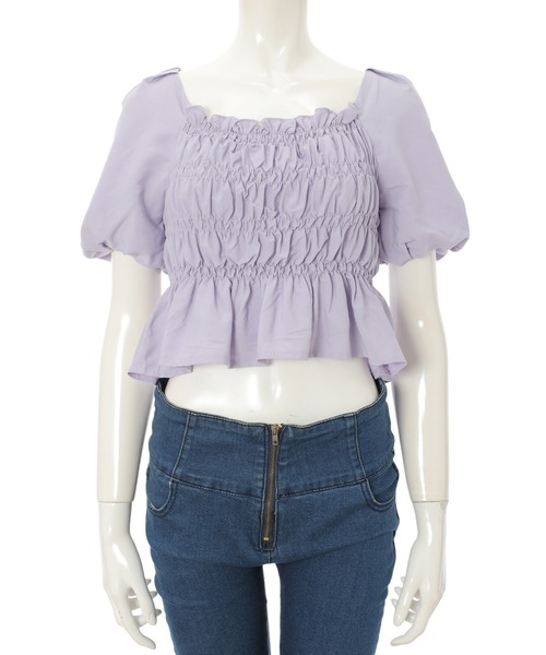 fifth calin(フィフスカラン)の「バックリボンバルーンスリーブブラウス(シャツ/ブラウス・レディース・ホワイト/パープル/グリーン・MEDIUM)」の8枚目の写真