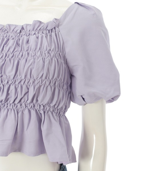 fifth calin(フィフスカラン)の「バックリボンバルーンスリーブブラウス(シャツ/ブラウス・レディース・ホワイト/パープル/グリーン・MEDIUM)」の12枚目の写真