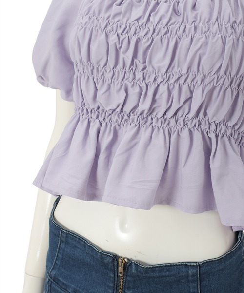 fifth calin(フィフスカラン)の「バックリボンバルーンスリーブブラウス(シャツ/ブラウス・レディース・ホワイト/パープル/グリーン・MEDIUM)」の13枚目の写真