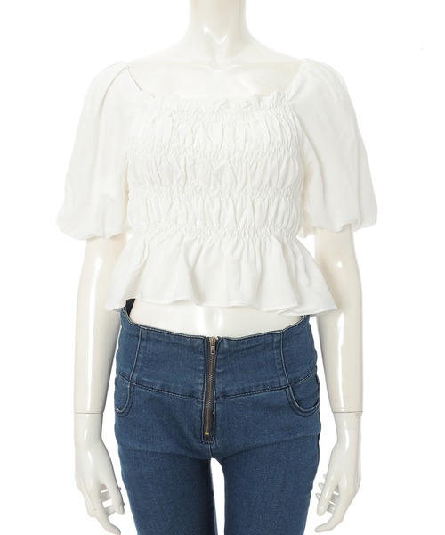 fifth calin(フィフスカラン)の「バックリボンバルーンスリーブブラウス(シャツ/ブラウス・レディース・ホワイト/パープル/グリーン・MEDIUM)」の15枚目の写真