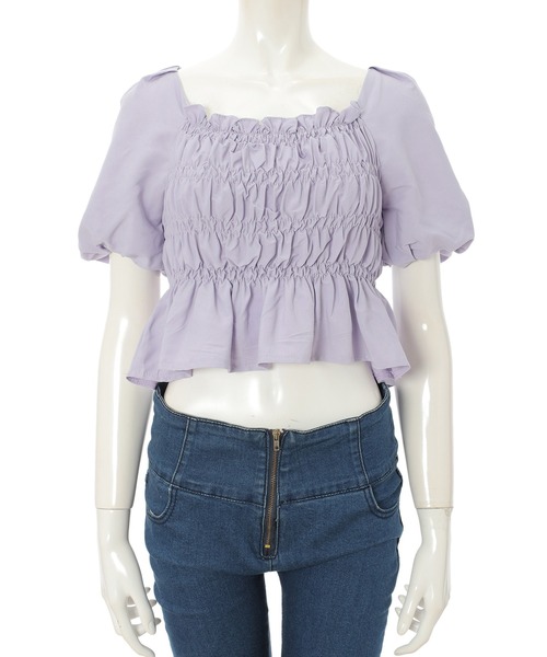 fifth calin(フィフスカラン)の「バックリボンバルーンスリーブブラウス(シャツ/ブラウス・レディース・ホワイト/パープル/グリーン・MEDIUM)」の17枚目の写真