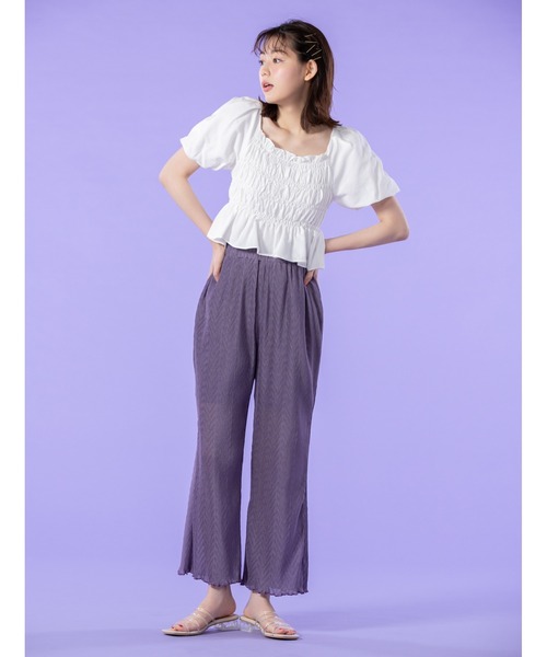 fifth calin(フィフスカラン)の「バックリボンバルーンスリーブブラウス(シャツ/ブラウス・レディース・ホワイト/パープル/グリーン・MEDIUM)」の5枚目の写真