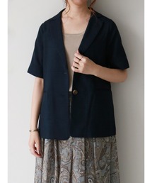 Te chichi | リネンライク半袖ジャケット(テーラードジャケット)