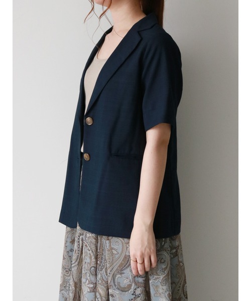 Te chichi（テチチ）の「リネンライク半袖ジャケット