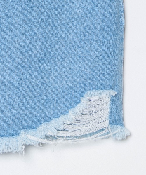 WEGO（ウィゴー）の「WEGO/ダメージミニスカート（デニムスカート・レディース・ホワイト/ライトインディゴブルー・SMALL/MEDIUM）」の7枚目の写真